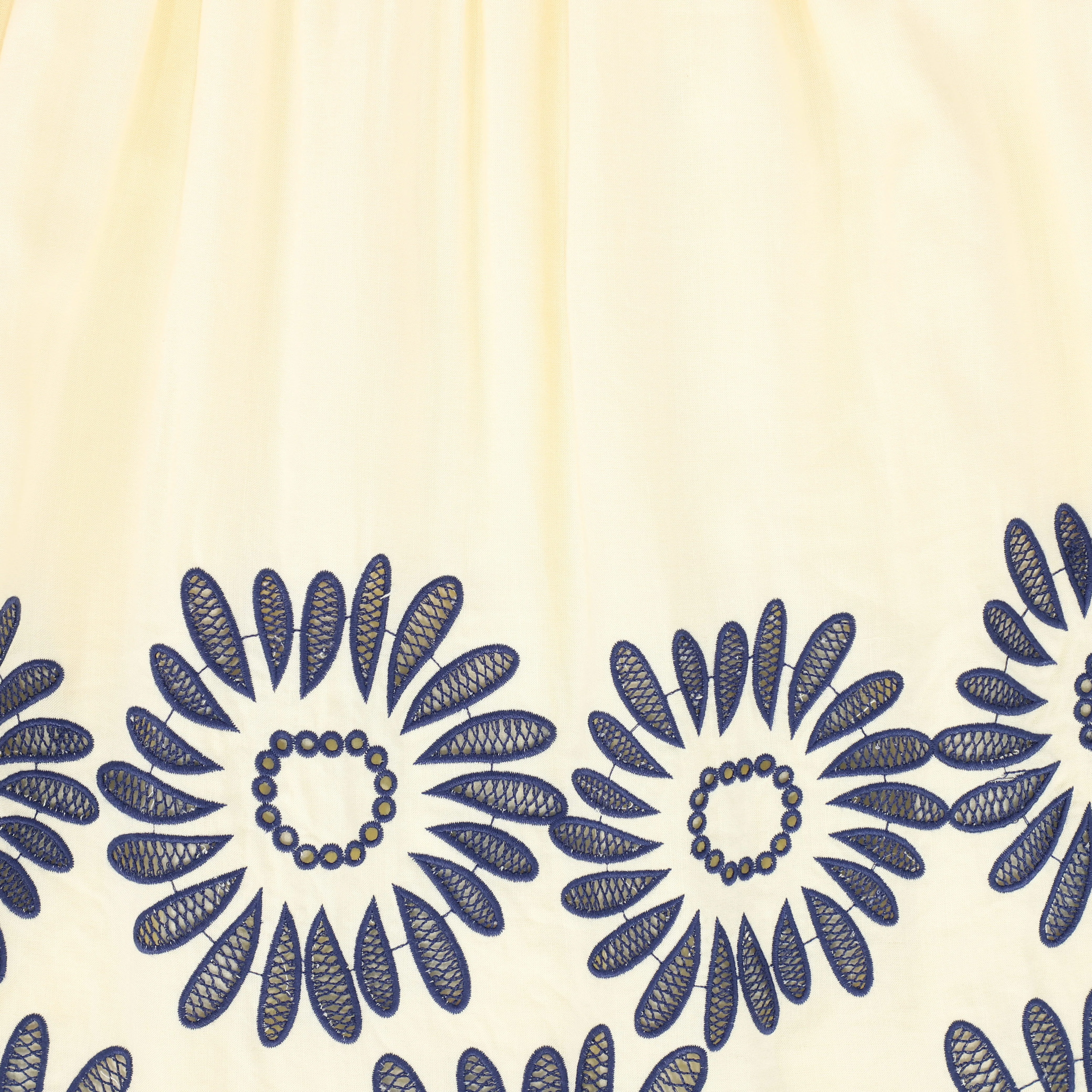 VALENTINA CREAM EMBROIDERED LINEN BLEND SKIRT [FINAL SALE] - Image 3