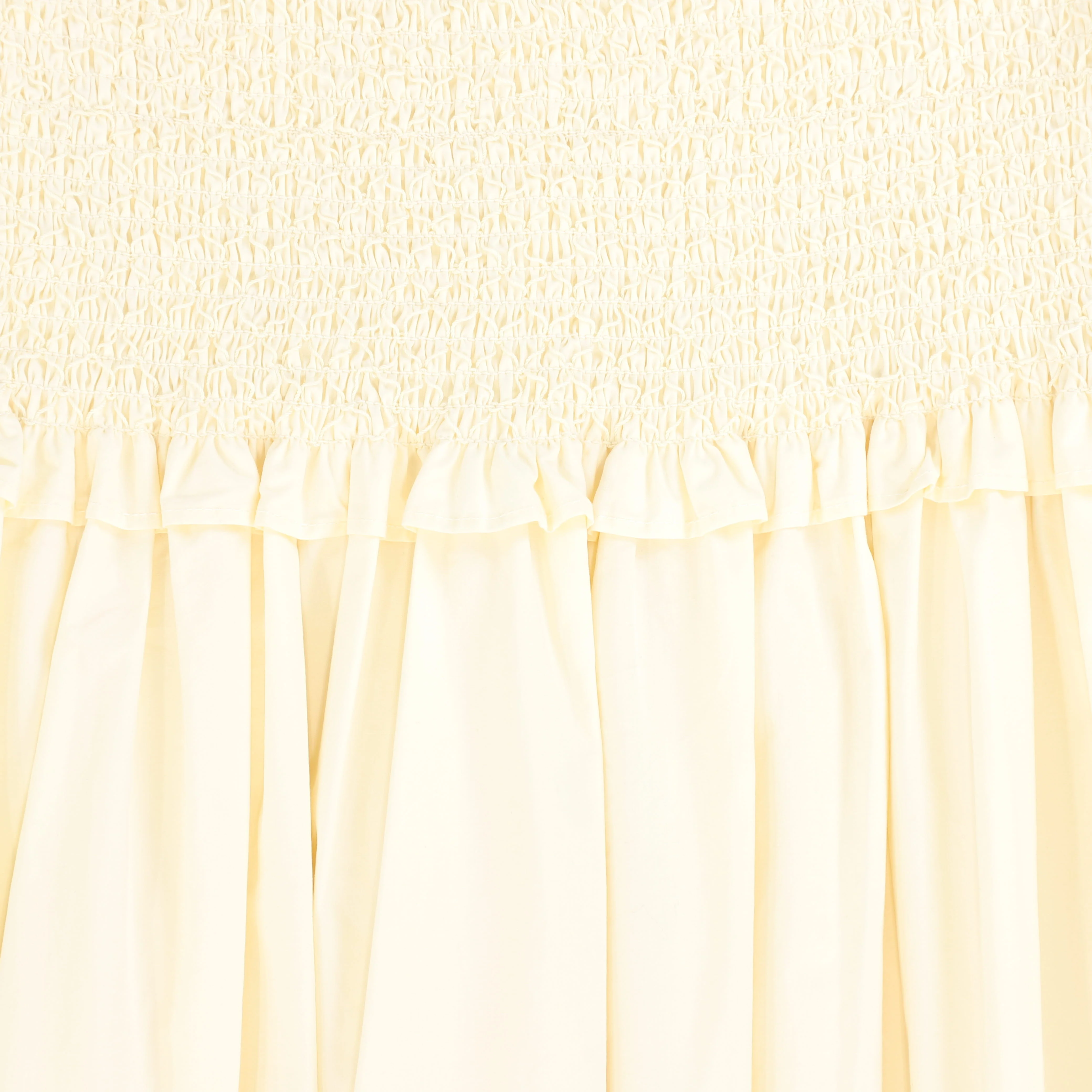 VALENTINA CREAM SMOCK WAIST COTTON SKIRT [FINAL SALE] - Image 3
