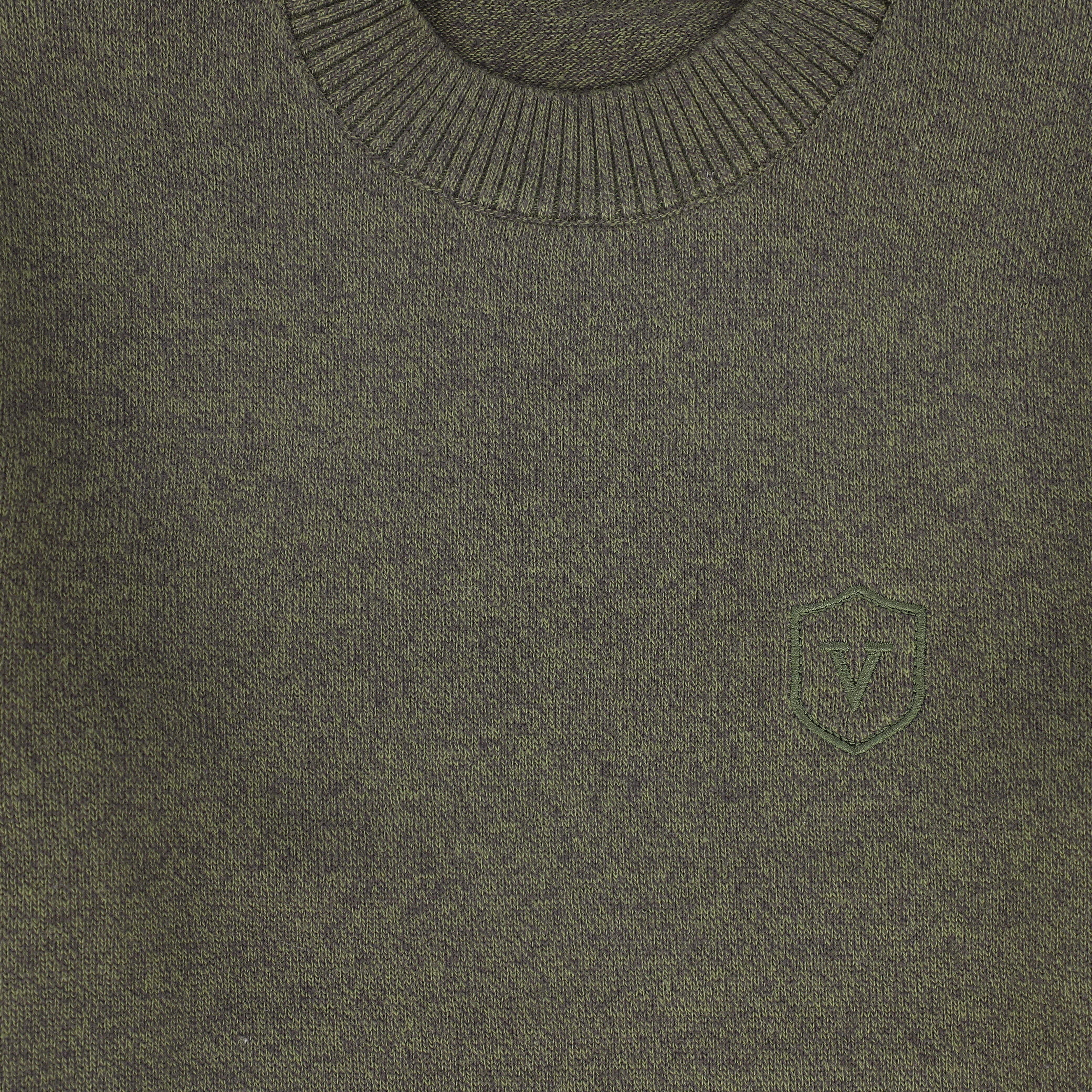VALENTINA GREEN MARLED CREW NECK SWEATER [FINAL SALE] - Image 3