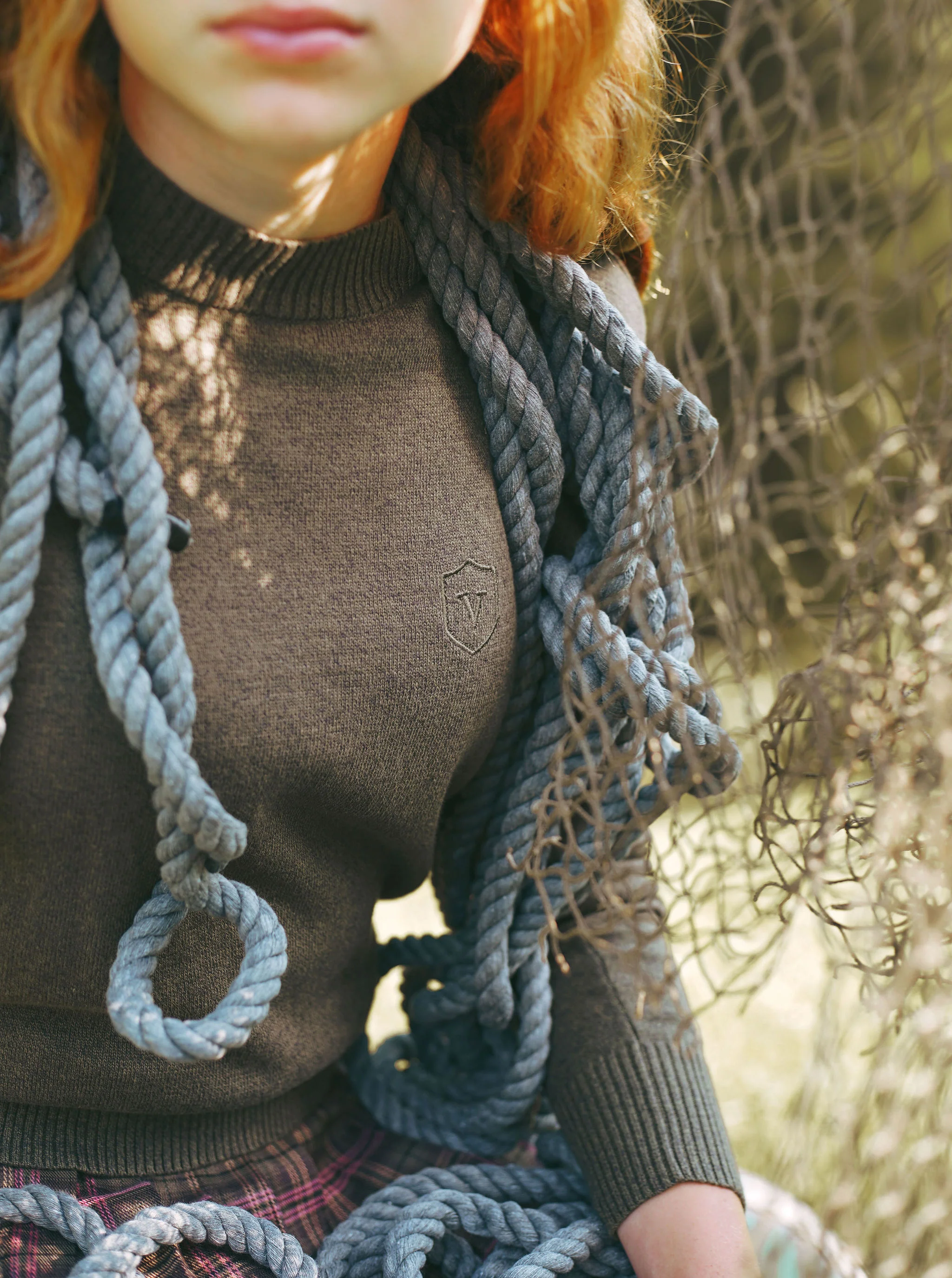 VALENTINA GREEN MARLED CREW NECK SWEATER [FINAL SALE] - Image 4