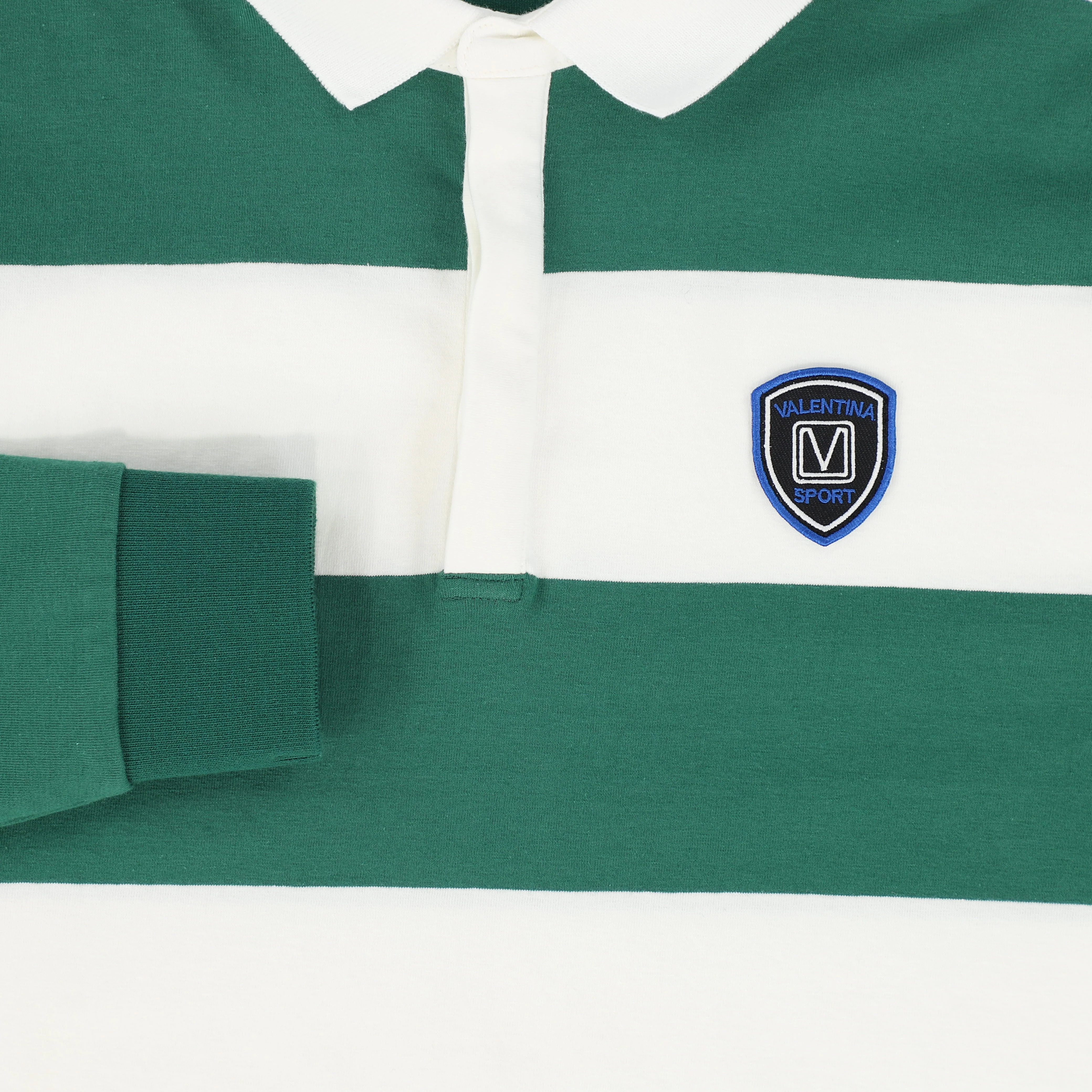 VALENTINA GREEN WIDE STRIPE CREST POLO [FINAL SALE] - Image 3