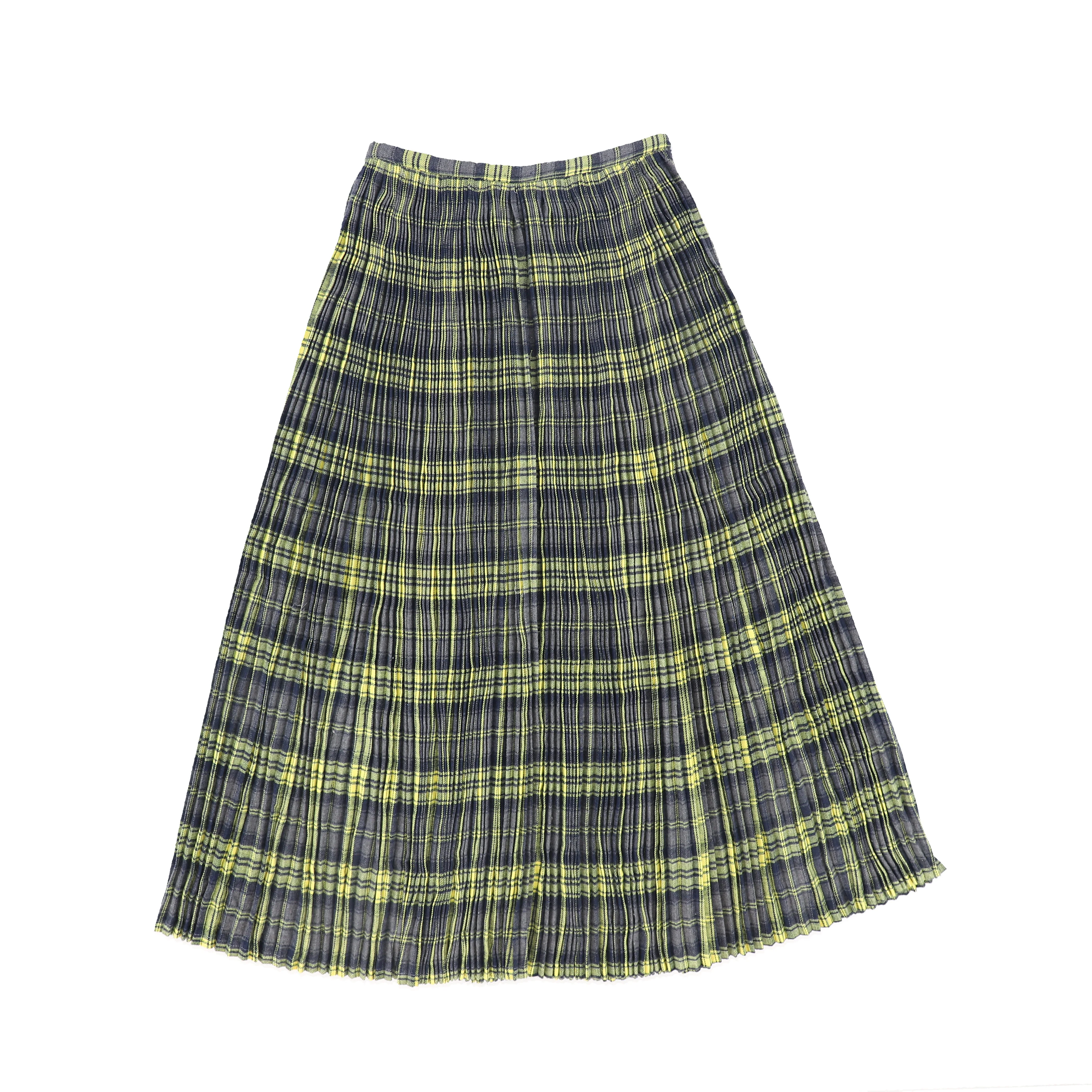 VALENTINA GREY GATHERED PLEAT PLAID MAXI SKIRT [FINAL SALE] - Image 2