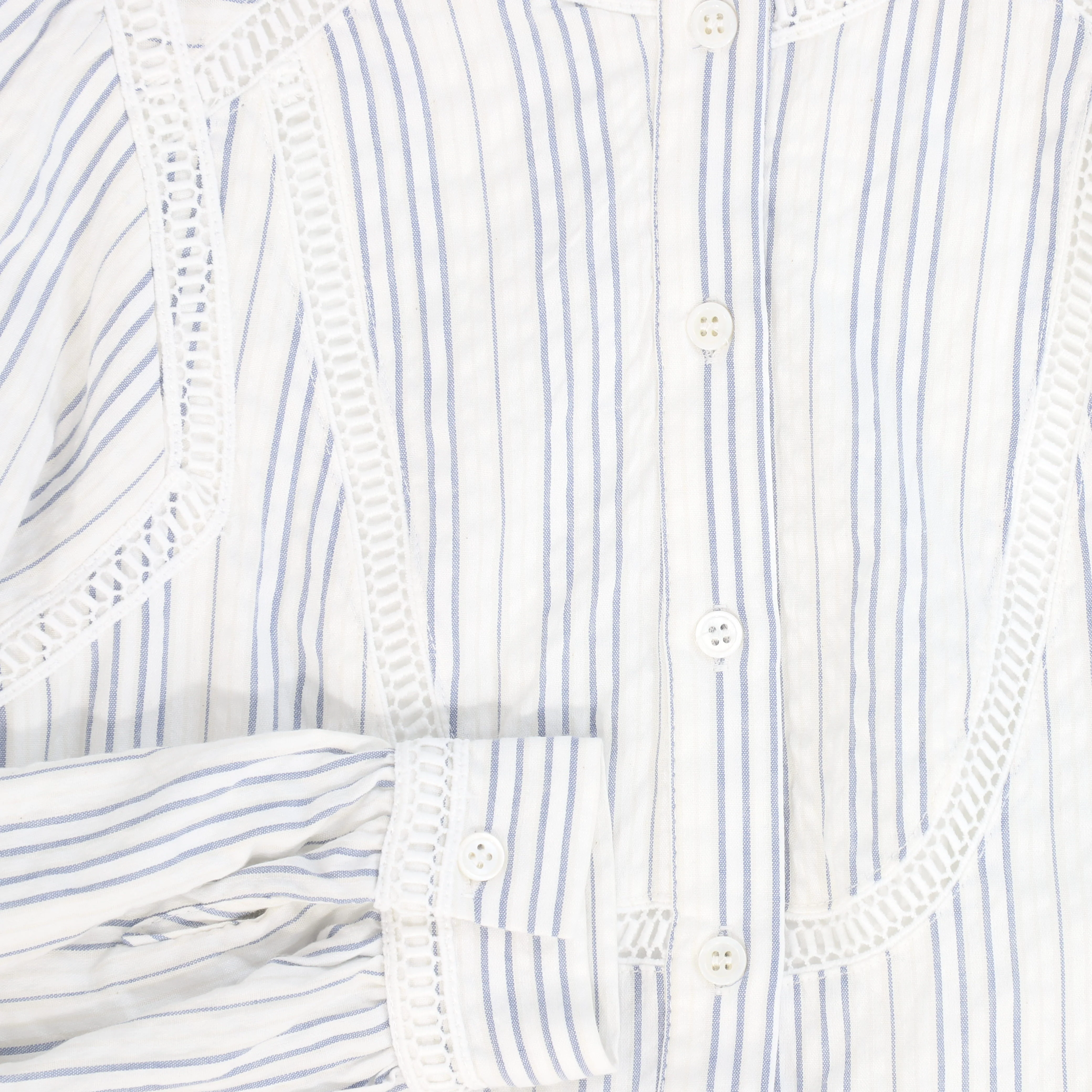 VALENTINA LIGHT BLUE STRIPED LACE TRIM DRESS [FINAL SALE] - Image 3