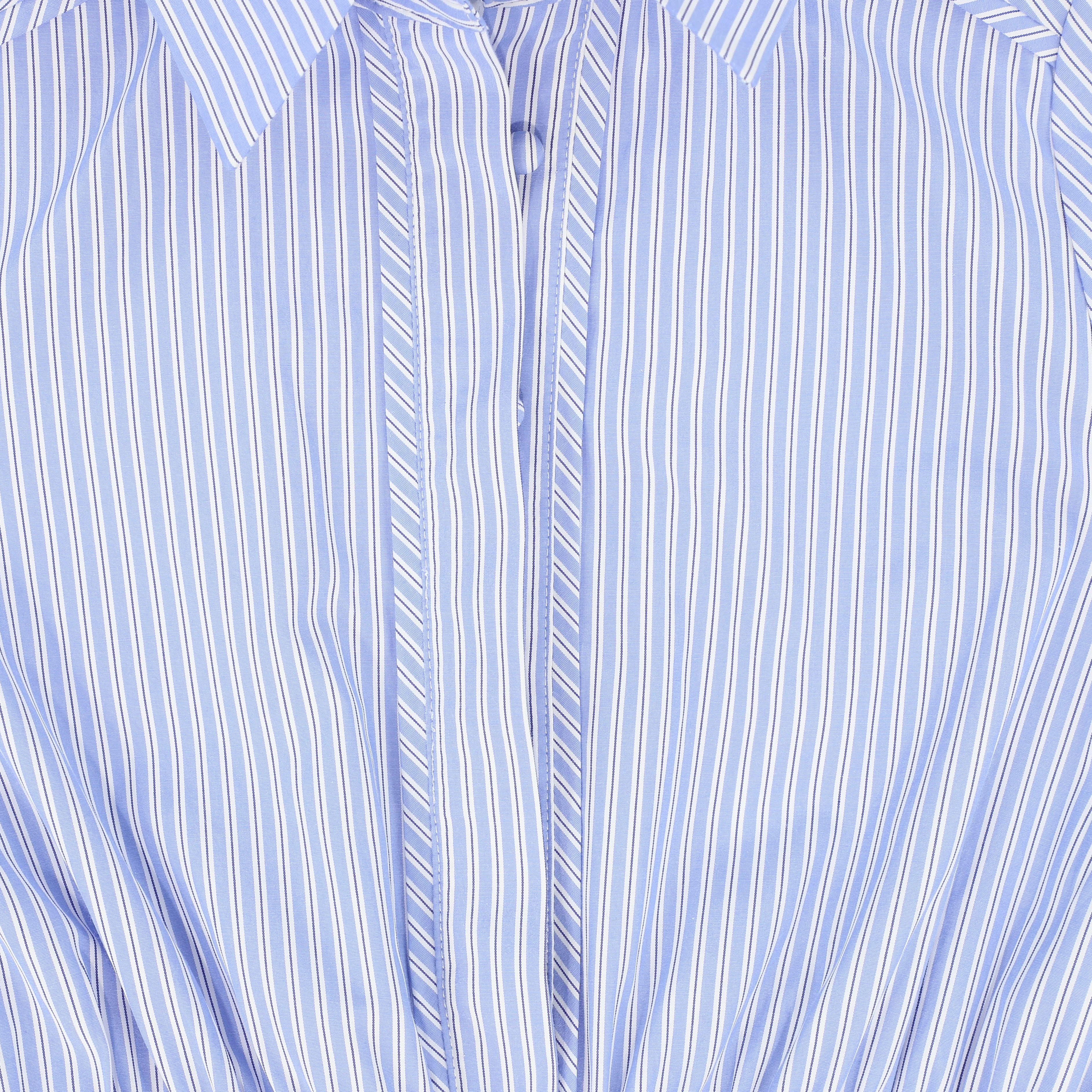 VALENTINA LIGHT BLUE STRIPED PLEATED COMBO DRESS [FINAL SALE] - Image 4