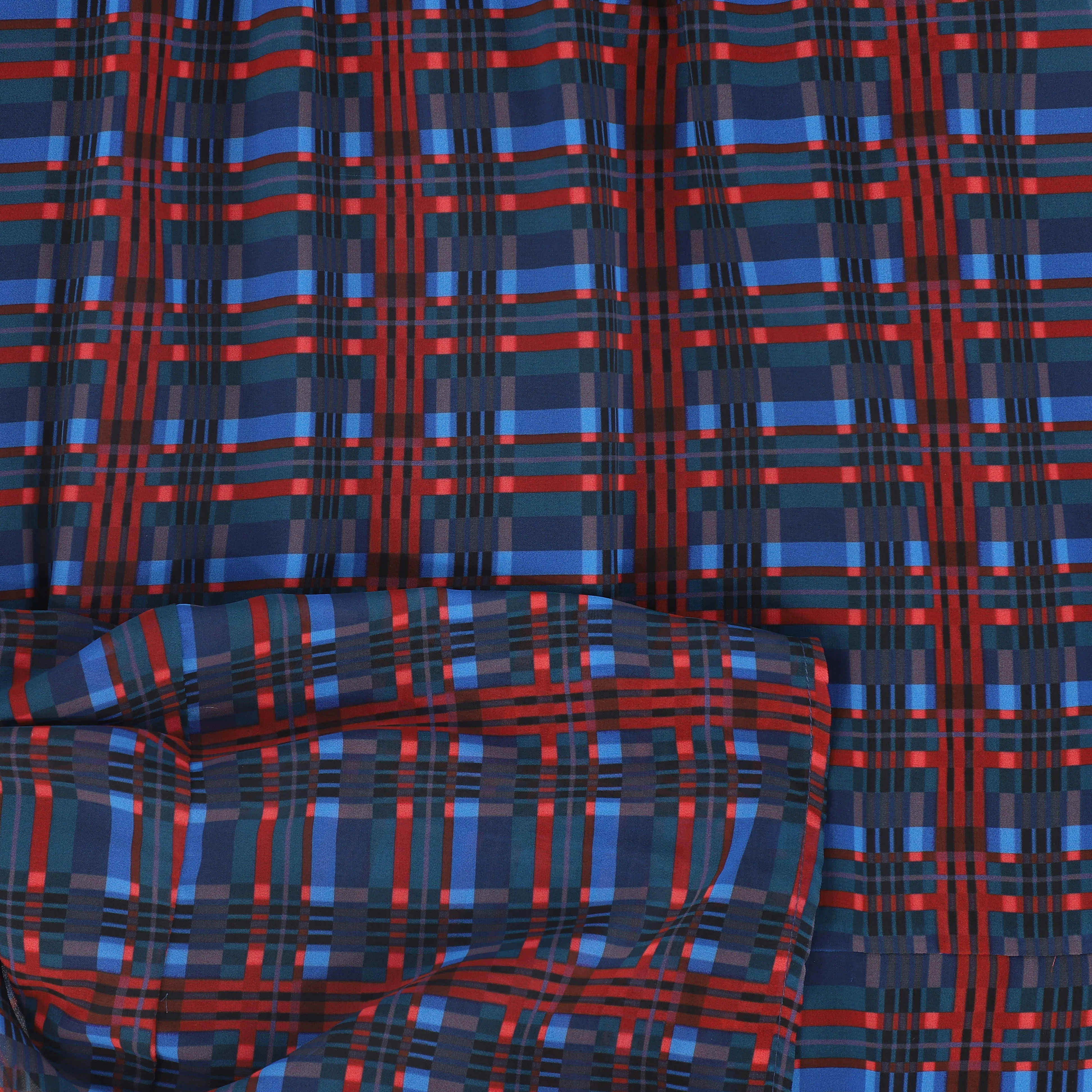 VALENTINA NAVY/BURGUNDY PLAID WAISTED MAXI SKIRT [FINAL SALE] - Image 3