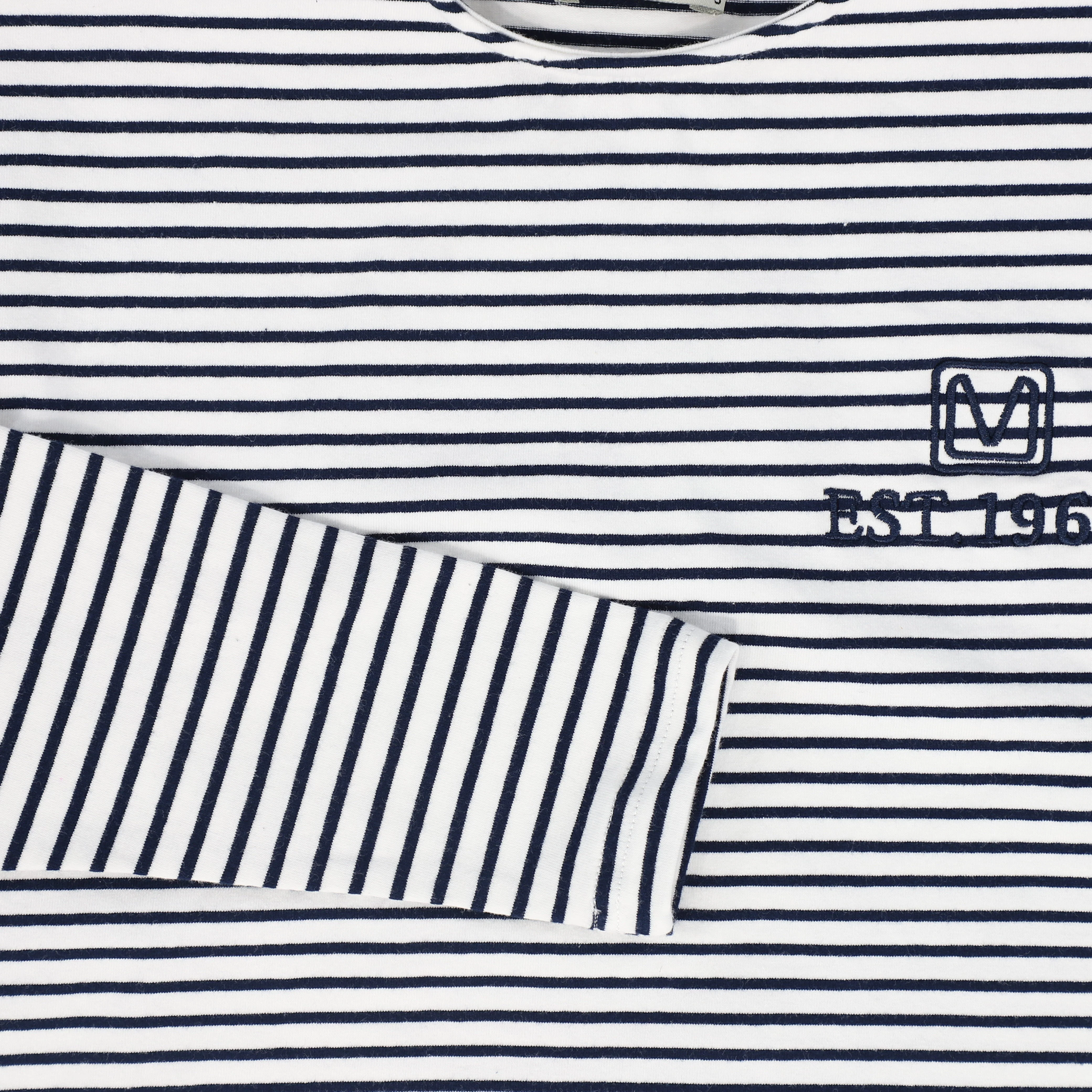 VALENTINA NAVY STRIPED LOGO T-SHIRT [FINAL SALE] - Image 3