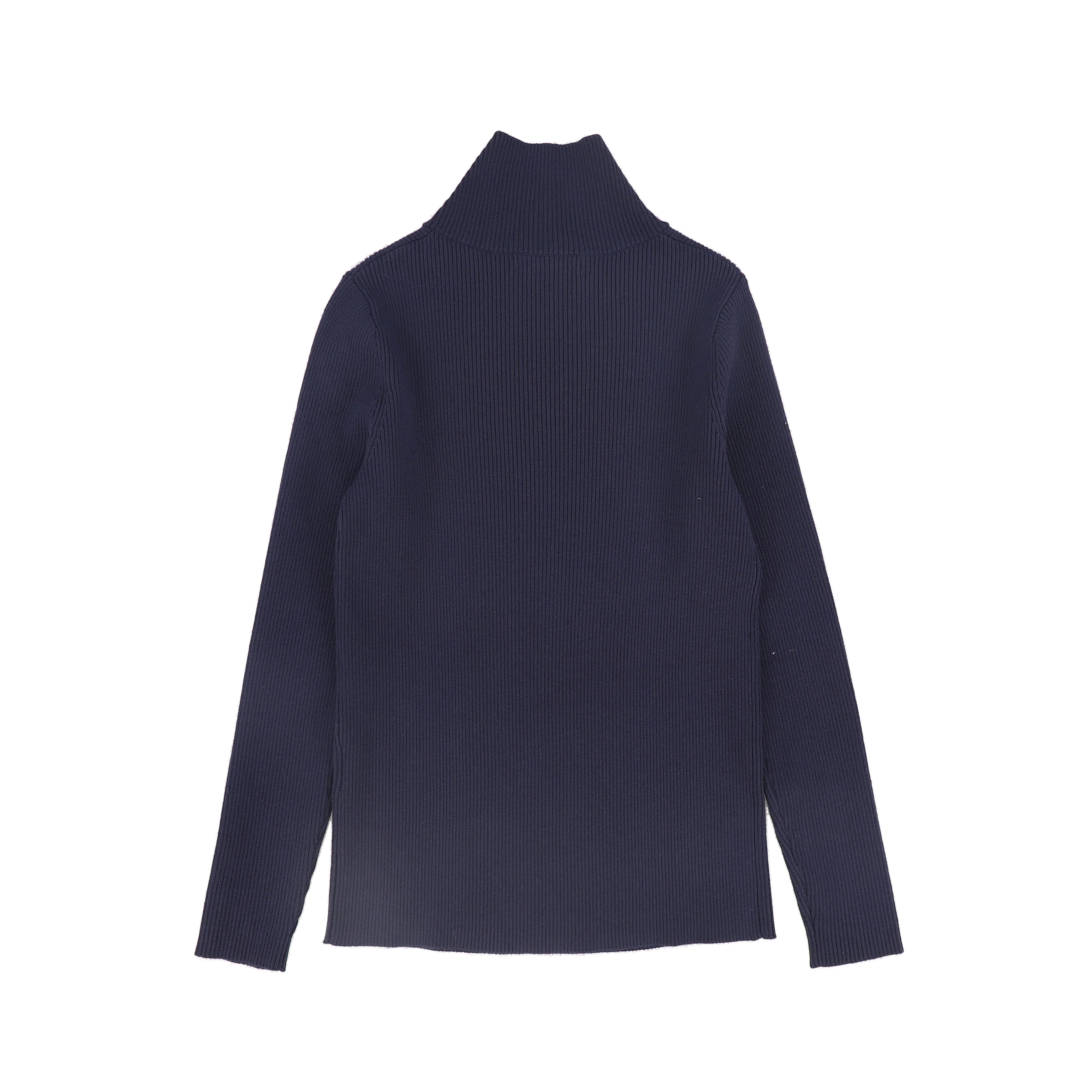 VALENTINA NAVY WRAP NECK TURTLENECK [FINAL SALE] - Image 2