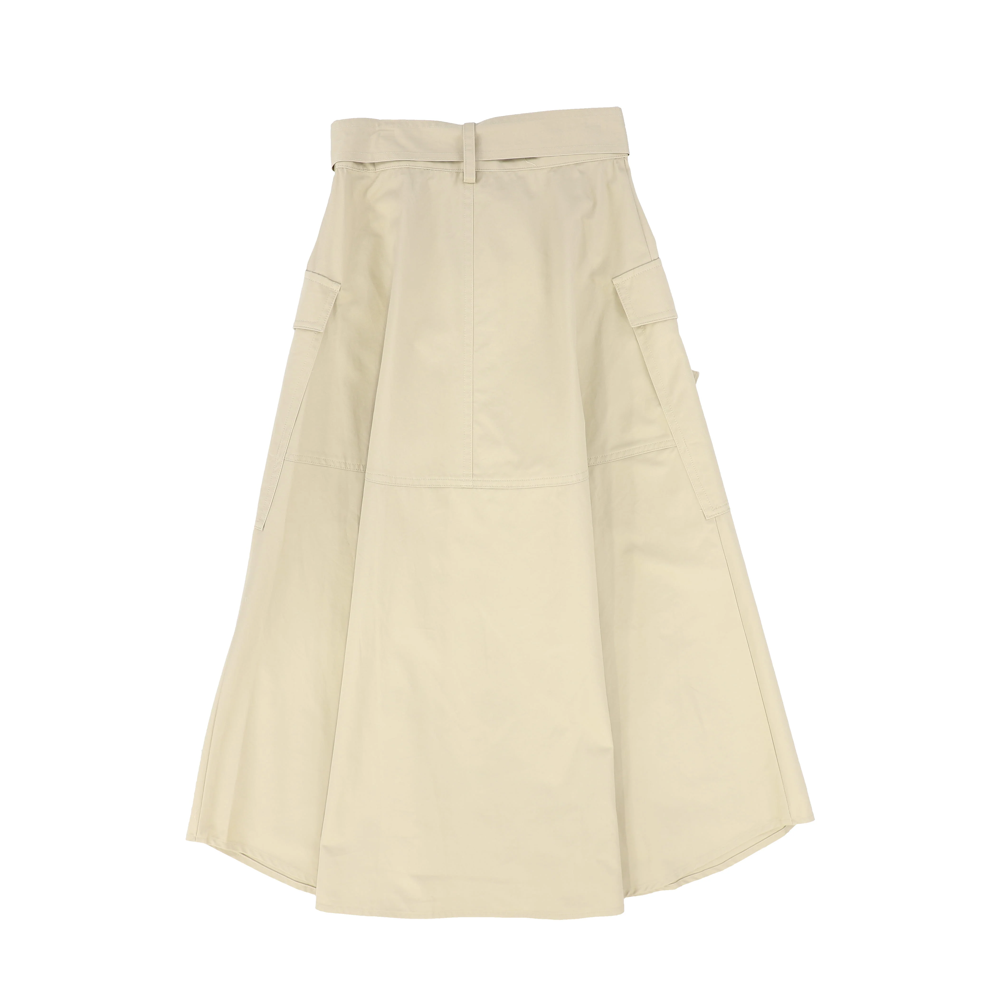 VALENTINA TAN COTTON BELTED POCKET SKIRT [FINAL SALE] - Image 2