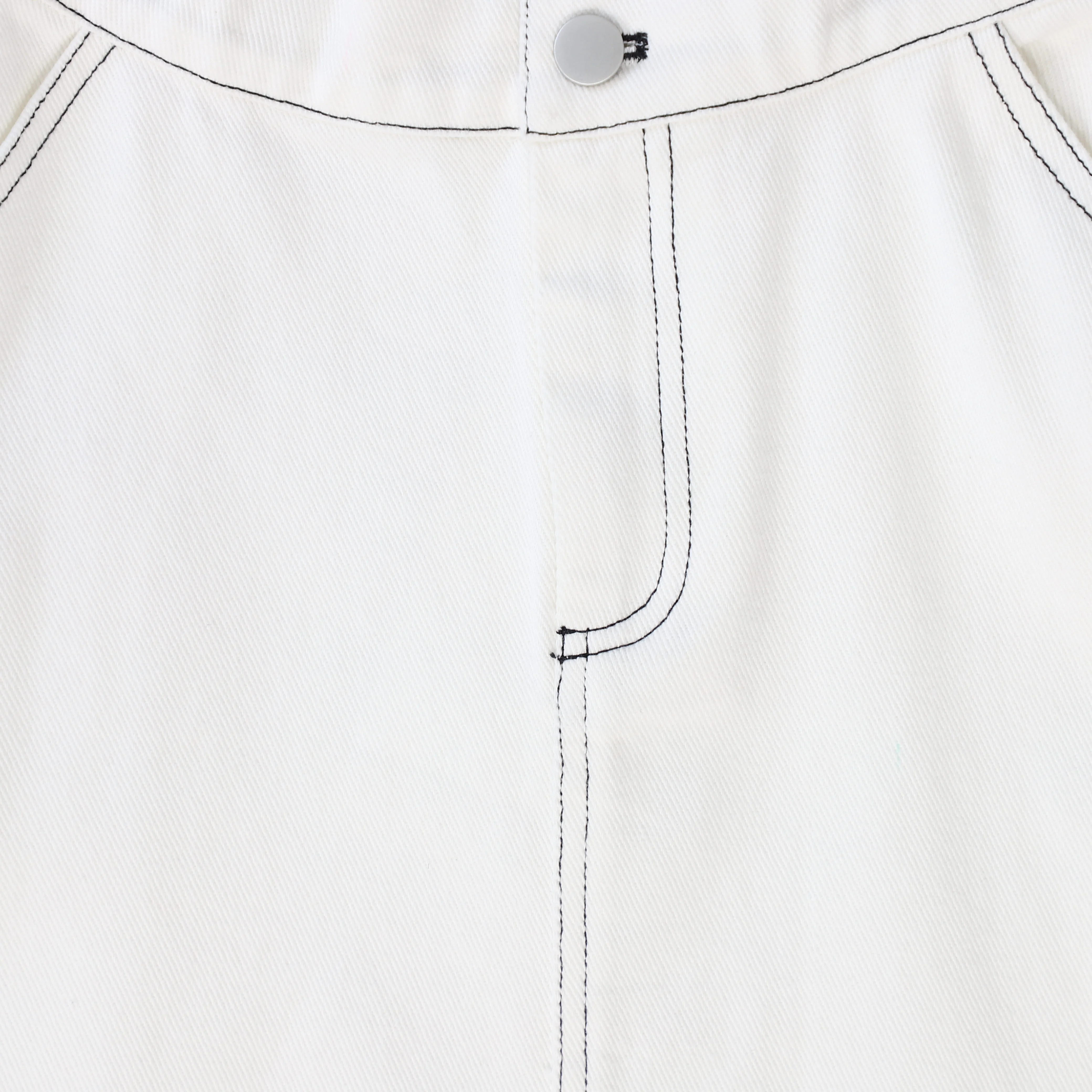VALENTINA WHITE FLY FRONT DENIM SKIRT [FINAL SALE] - Image 3
