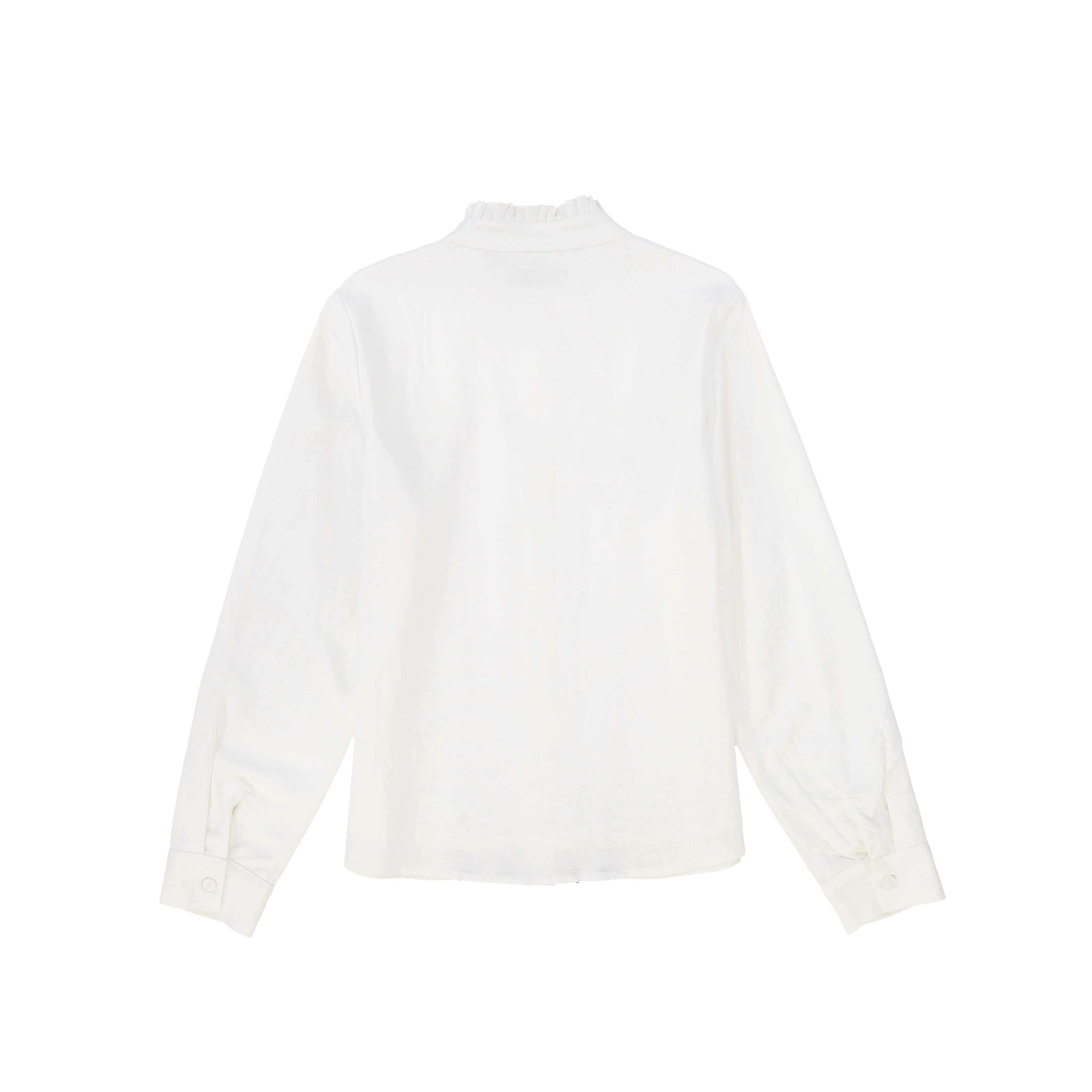 VALENTINA WHITE SCALLOP TRIMMED BLOUSE [FINAL SALE] - Image 2