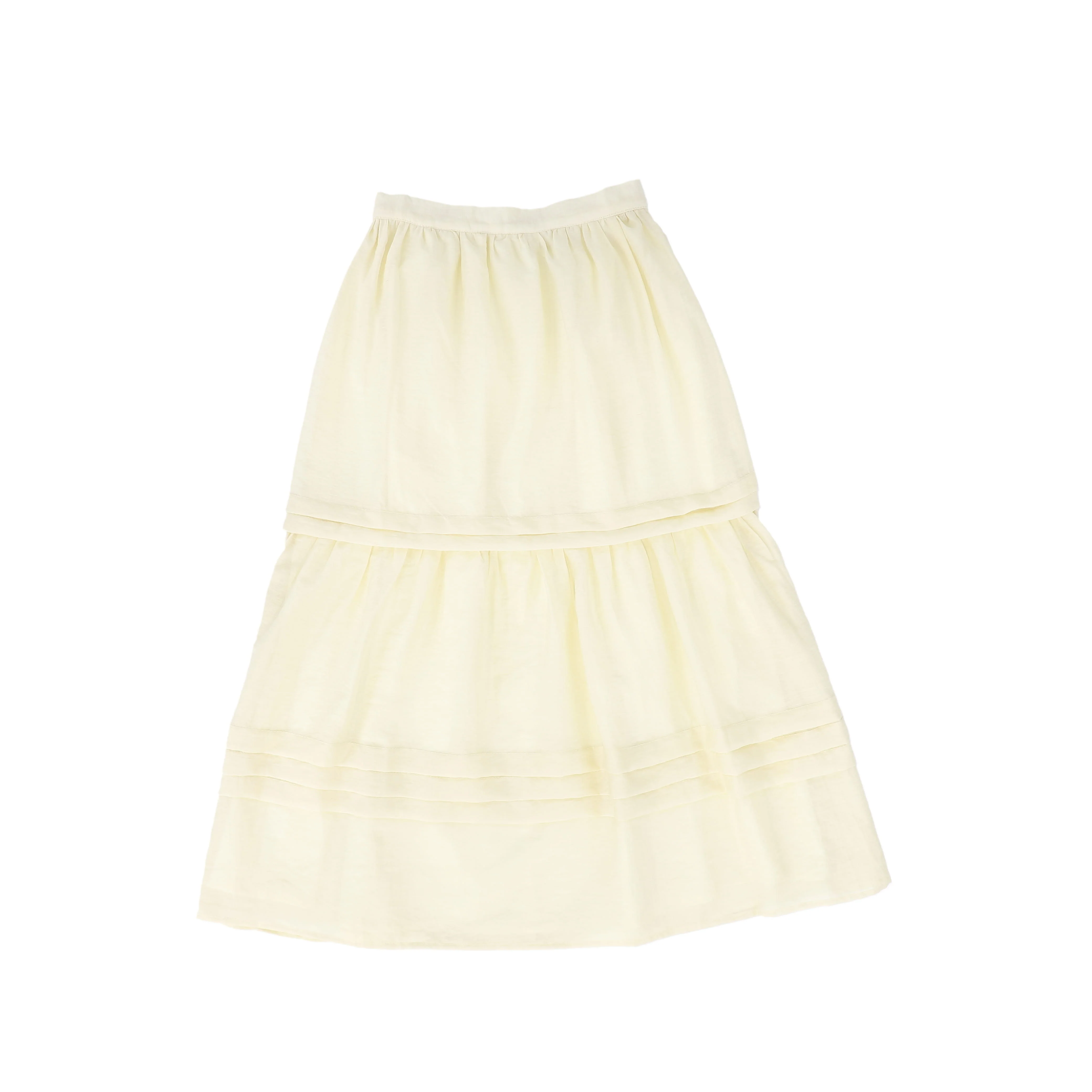 VALENTINA LEMON LAYERED TRIM MAXI SKIRT [FINAL SALE] - Image 2
