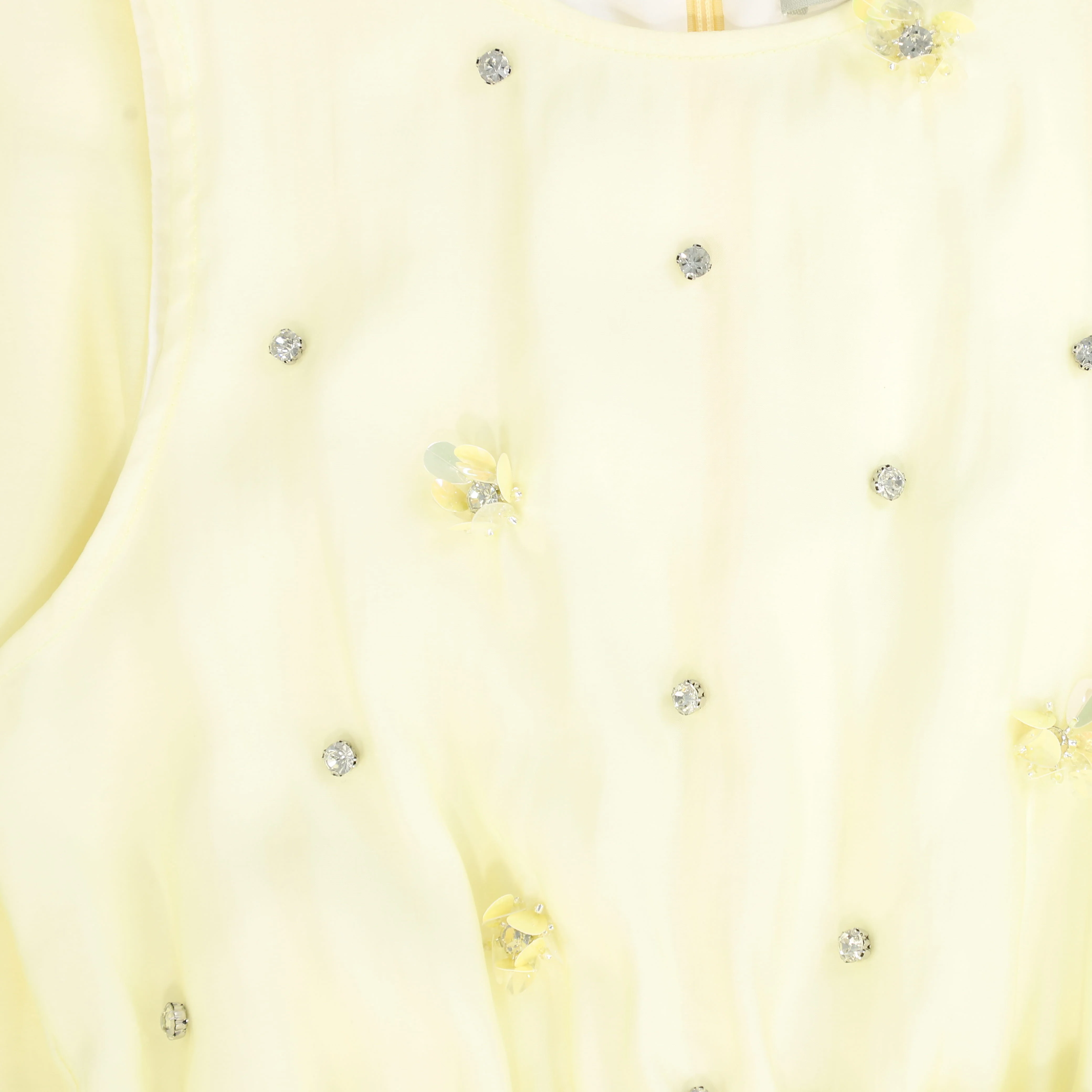 VALENTINA YELLOW RHINESTONE STUDDED CHIFFON JUMPER [FINAL SALE] - Image 2