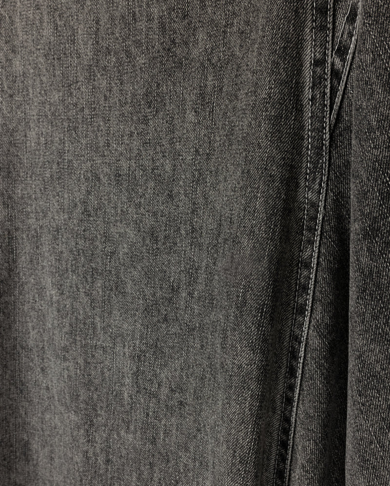 VIBE BLACK DENIM STITCH MAXI SKIRT [FINAL SALE] - Image 2