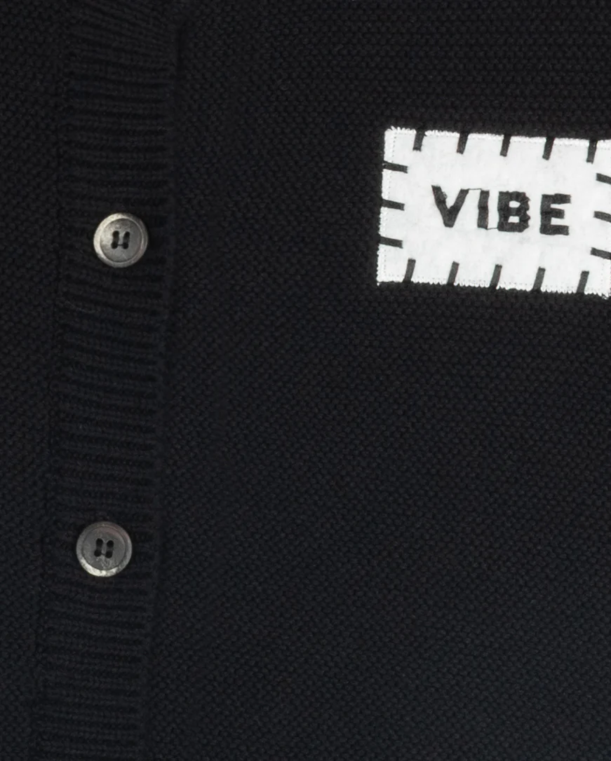 VIBE BLACK LOGO PATCH BUTTON VEST [FINAL SALE] - Image 2
