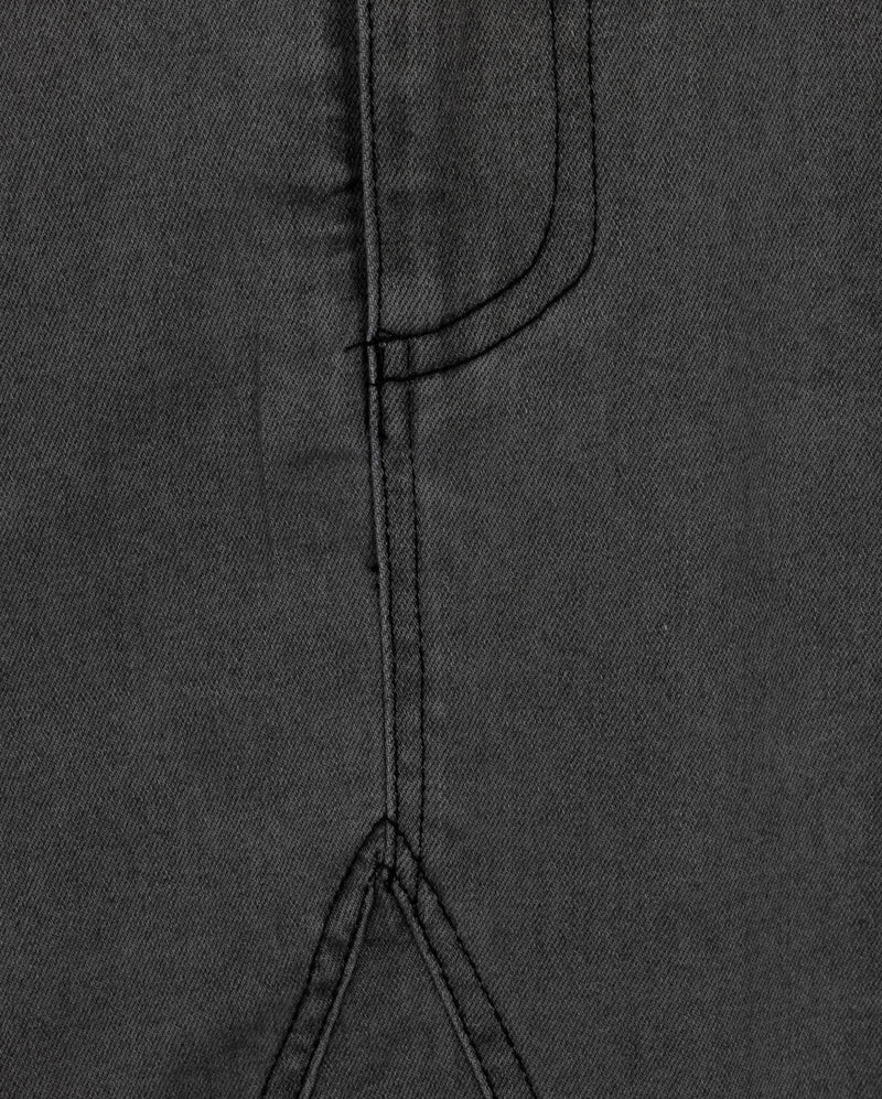 VIBE GREY DENIM POCKET V SEAM SKIRT [FINAL SALE] - Image 2