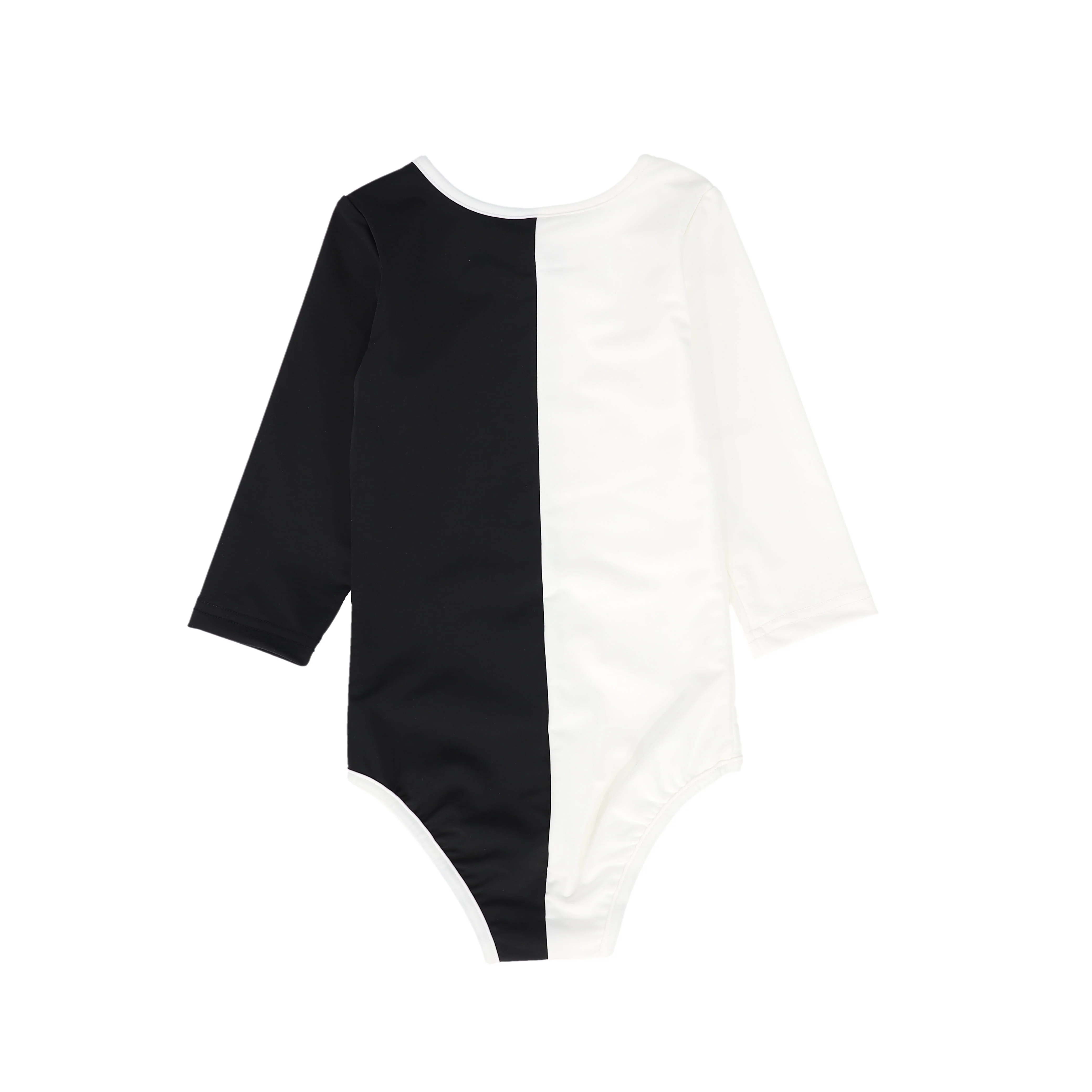 WATER CLUB BLACK/WHITE COLORBLOCK HALF ZIP SWIMSUIT [FINAL SALE] - Image 2