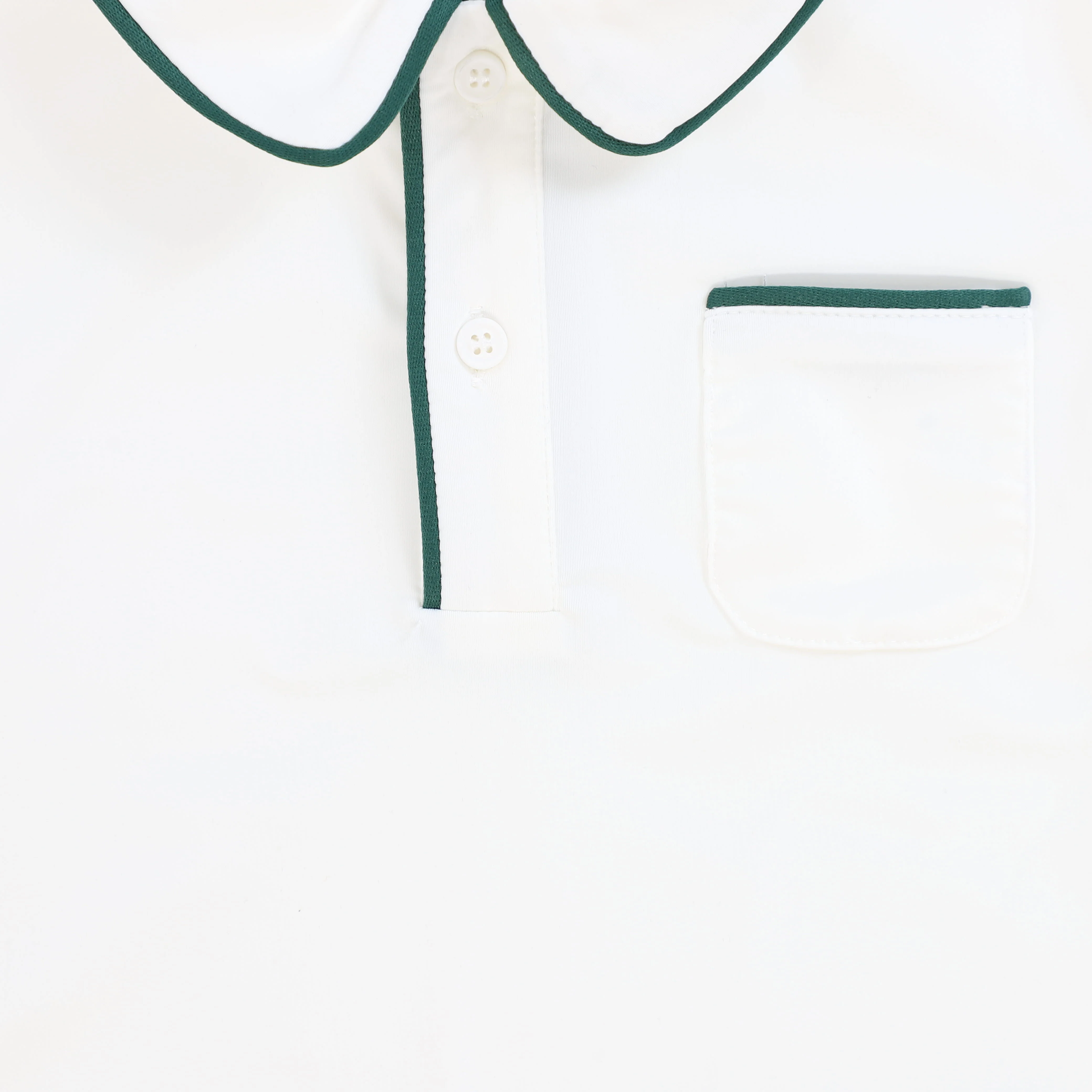 WATER CLUB WHITE/GREEN PIPED COLLAR SWIM TOP [FINAL SALE] - Image 3