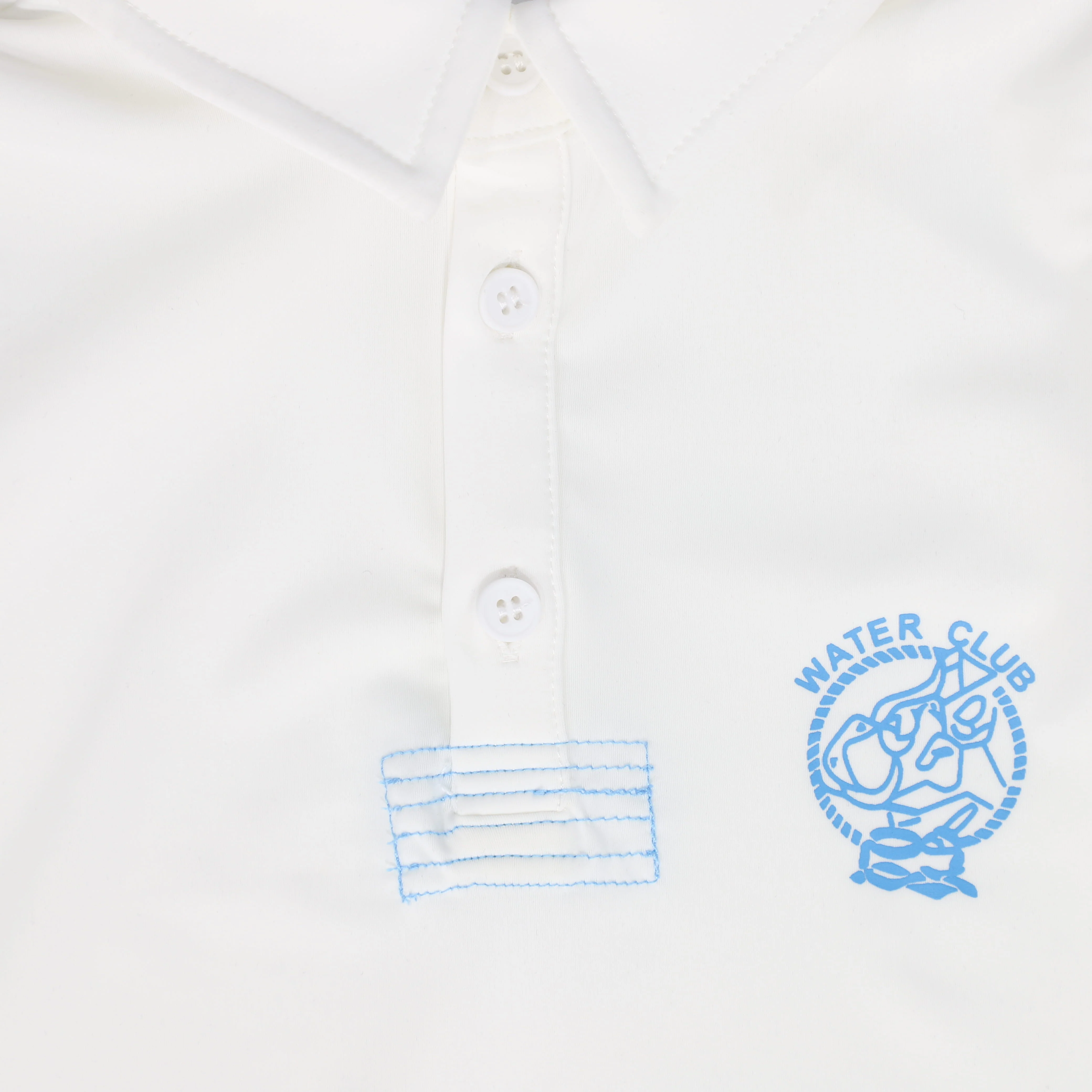 WATER CLUB WHITE/LIGHT BLUE COLLAR SWIM TOP [FINAL SALE] - Image 3