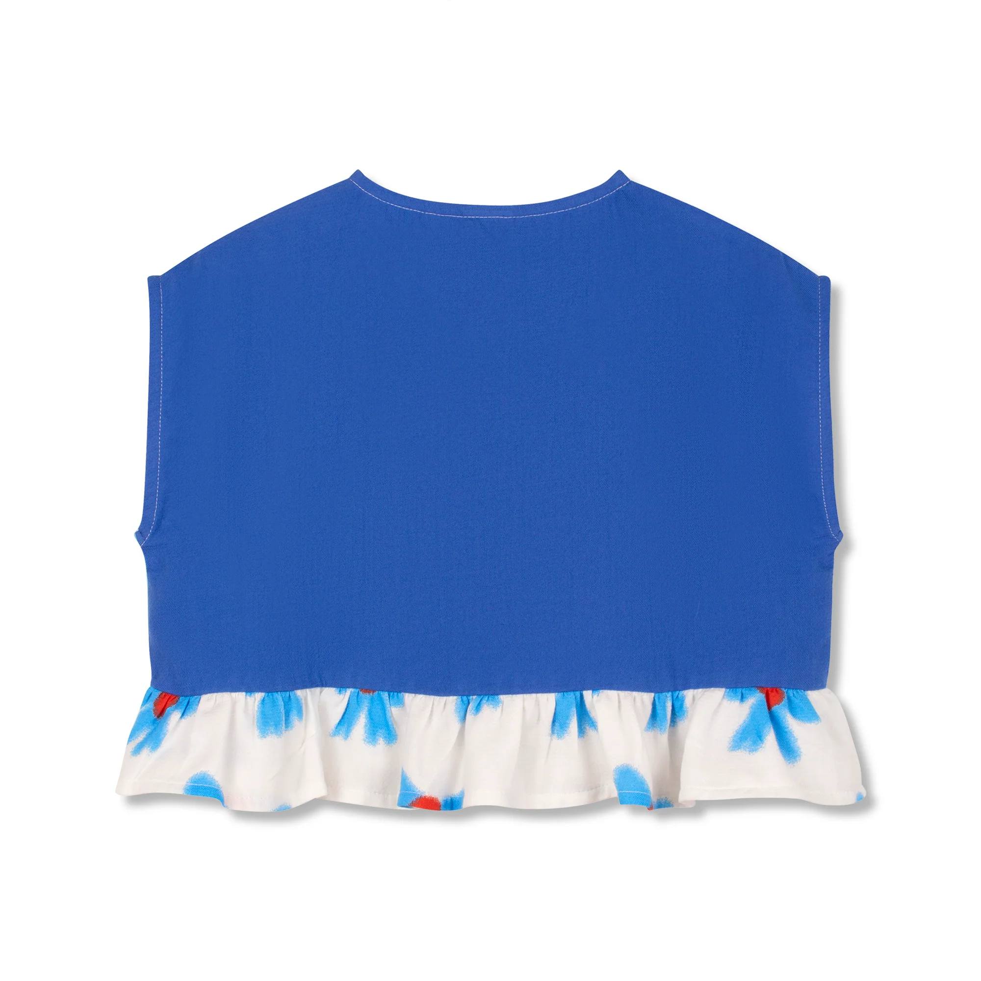 WYNKEN WHITE/BLUE BOW RUFFLE TOP [FINAL SALE] - Image 2